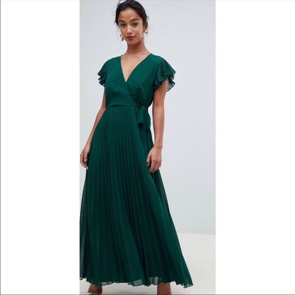 NWT ASOS Petite pleated maxi dress